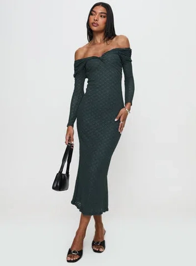 Princess Polly Elexis Off The Shoulder Maxi Dress In Blue