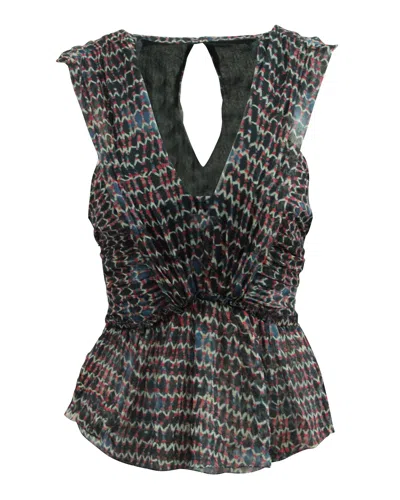 Isabel Marant Printed Sleeveless Top In Multicolor Silk In Multi