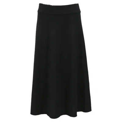 The Row Midi Skirt In Black Cashmere In Black