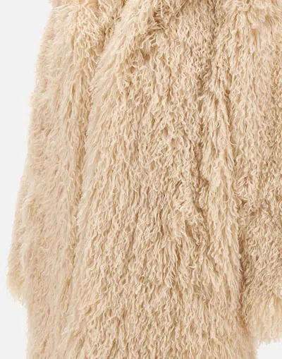 Nanushka Kilah Long Faux Fur Coat In White