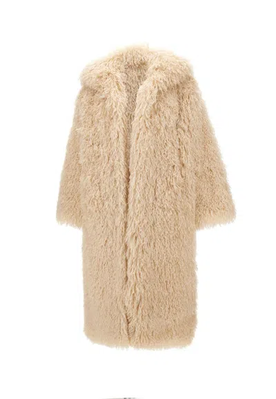 Nanushka Kilah Long Faux Fur Coat In White