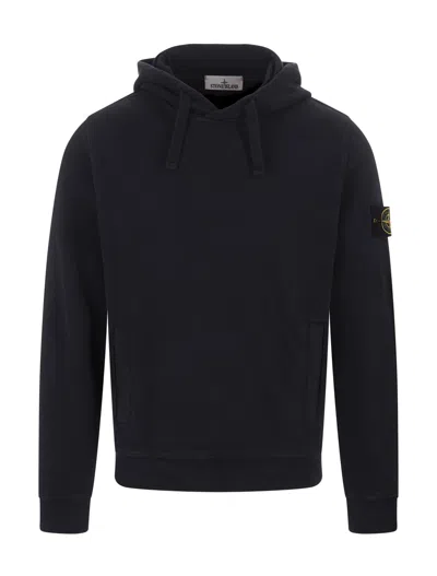 Stone Island Oversized Hoodie With Raglan Sleeves In Blue