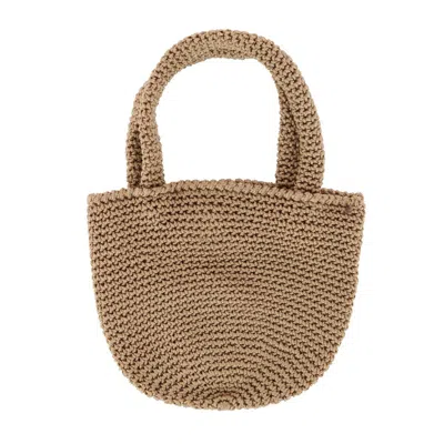 Dynamic Asia Women's Mini Crochet Tote Handbag In Beige