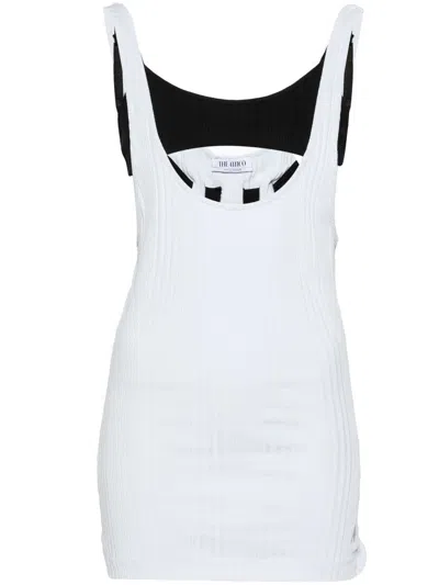 Attico Light Blue Flat Ribbed Tank Top In Baby Blue