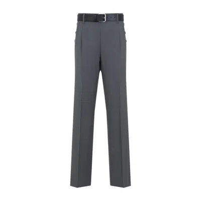 Moschino Cotton Pants With Belt Loops And Button Detailing In Grey