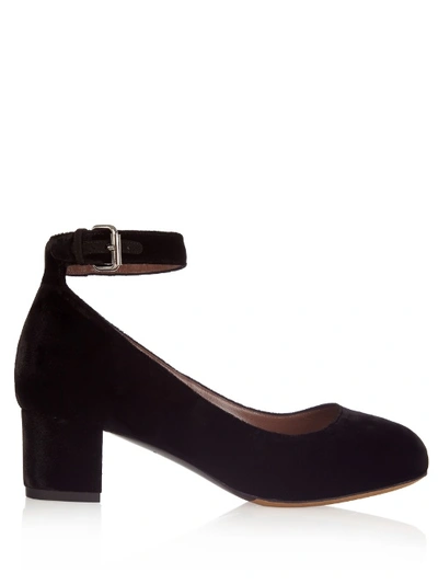 Tabitha Simmons Martha Velvet Mary Jane Ankle-strap Block-heel