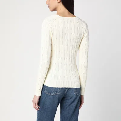 Polo Ralph Lauren Logo Embroidered Cable Knit Sweater In Green