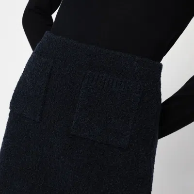 Bottega Veneta Mini Skirt In Cotton Blend With Front Pockets In Blue