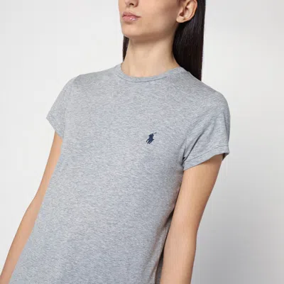 Polo Ralph Lauren Crew Neck Heathered Logo Cotton T-shirt In Blue