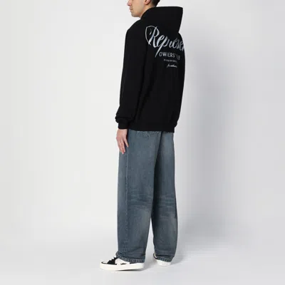 Represent Black Hoodie With Logo Lettering Detail On The Front And Maxi Logo Print On The Rear In Cotton Man In Black