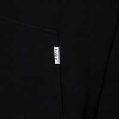 Represent Black Hoodie With Logo Lettering Detail On The Front And Maxi Logo Print On The Rear In Cotton Man In Black