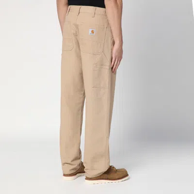 Carhartt Dusty Brown Rinsed Double Knee Pant In Neutral