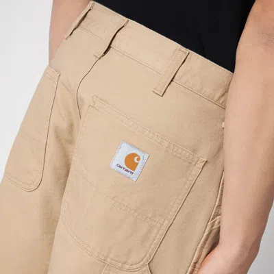 Carhartt Dusty Brown Rinsed Double Knee Pant In Neutral