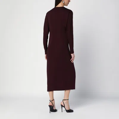 Anine Bing Mathilde Dress With Burgundy Draping In Burgundy