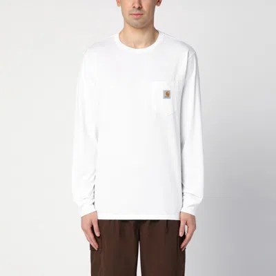 Carhartt Work In Progress Nelson Logo Patch Sweatshirt In White