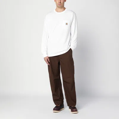 Carhartt Work In Progress Nelson Logo Patch Sweatshirt In White