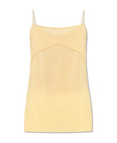 Fabiana Filippi Spaghetti-straps Crepe Top In Yellow