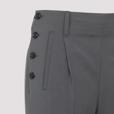 Moschino Cotton Pants With Belt Loops And Button Detailing In Grey
