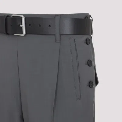 Moschino Cotton Pants With Belt Loops And Button Detailing In Grey
