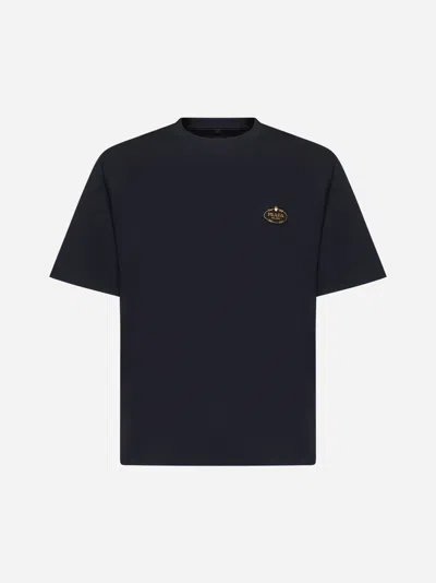 Prada Cotton Jersey T-shirt In Black