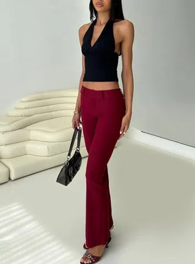 Princess Polly Kinkirk Flared Pants In Burgundy
