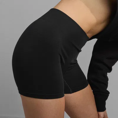 Lunya Soft Modal Rib Boyshort In Immersed Black