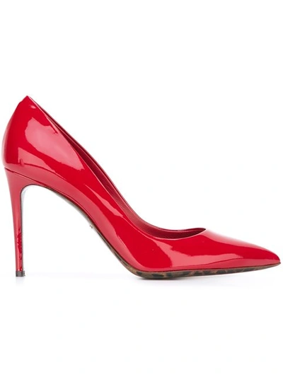 Dolce & Gabbana Kate漆皮高跟鞋 In Red