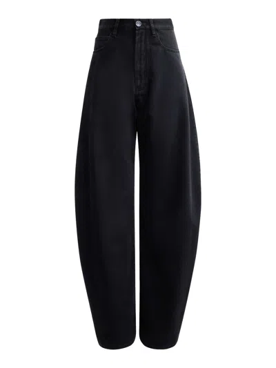 Alaïa Rounded Wide-leg Jeans In Black
