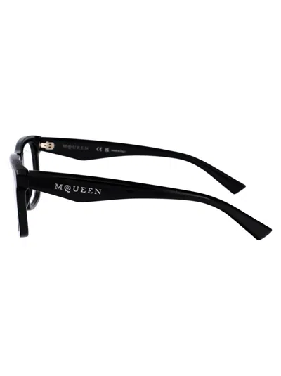 Alexander Mcqueen Am0475o Glasses In Black-black-transparent