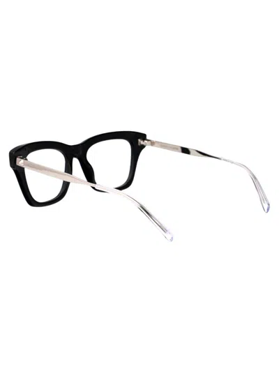 Alexander Mcqueen Am0484o Glasses In Black-silver-transparent