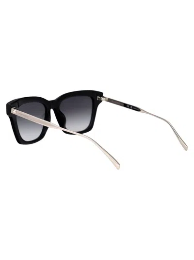 Alexander Mcqueen Square-frame Sunglasses In Black-silver-grey