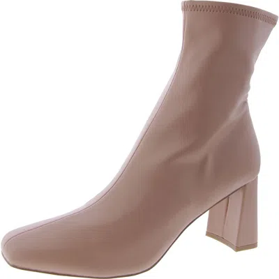 Steve Madden Trudy Womens Leather Pointed Toe Ankle Boots In Gold