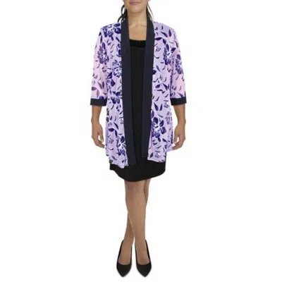 R & M Richards Plus Womens Mesh Sheer Duster Blazer In Multi