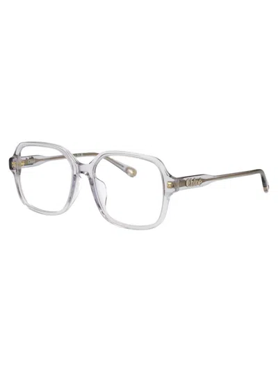 Shop Chloé Optical In Grey-grey-transparent