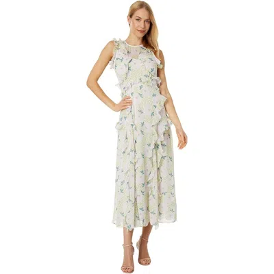 Ted Baker Calinia Sleeveless Waterfall Midi Dress Lilac In White
