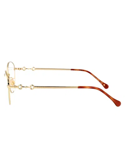 Gucci Gg1699o Linea Horsebit 002 Gold Trasparent Gloves In Gold-gold-transparent