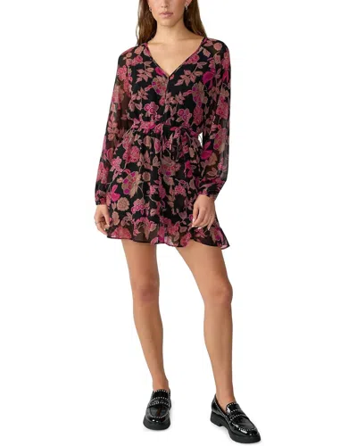 Sanctuary Printed Sensation Soft Dress In Cranberry Bloom In Multi