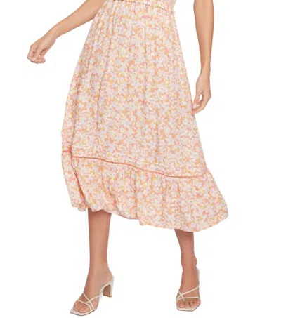 Lost + Wander Coastal Daisies Midi Dress In Orange-white In Multi