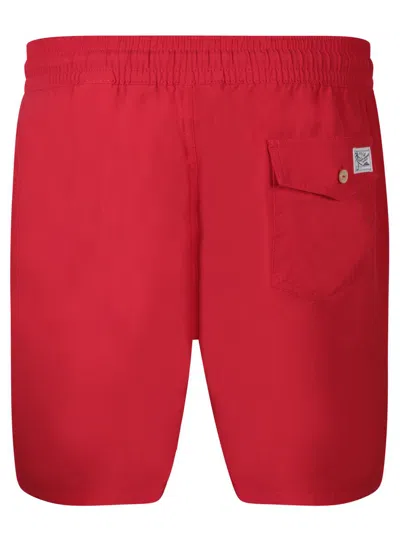 Polo Ralph Lauren Embroidered-logo Corduroy Shorts In Red