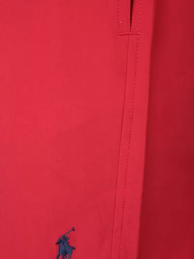 Polo Ralph Lauren Embroidered-logo Corduroy Shorts In Red