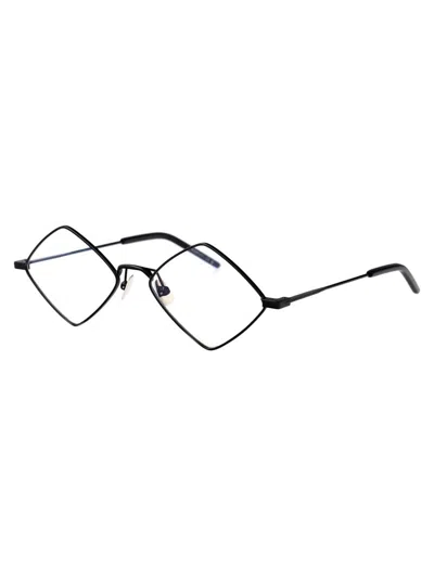 Saint Laurent Logo Flat Mirror In Black-black-transparent