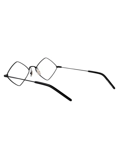 Saint Laurent Logo Flat Mirror In Black-black-transparent
