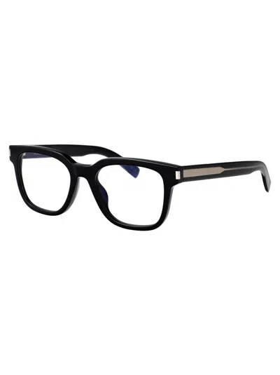 Saint Laurent Square-frame Glasses In Black-crystal-transparent