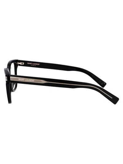 Saint Laurent Square-frame Glasses In Black-crystal-transparent