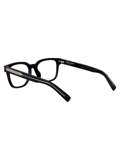 Saint Laurent Square-frame Glasses In Black-crystal-transparent