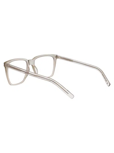 Saint Laurent Square-frame Glasses In Beige-beige-transparent