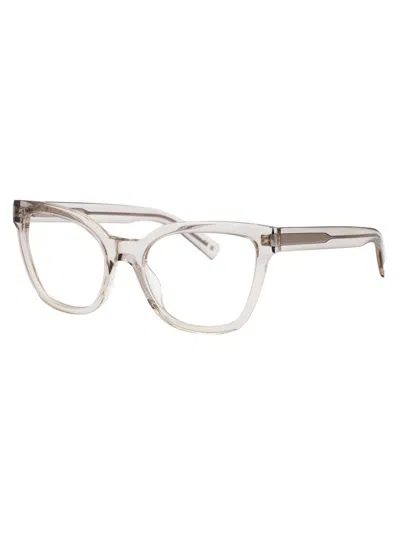 Saint Laurent Sl 748 Glasses In Beige-beige-transparent
