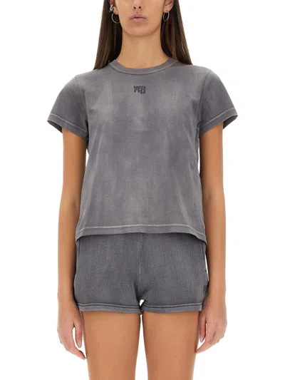 Alexander Wang T T By Alexander Wang Essential Shrunk T-shirt In Grey