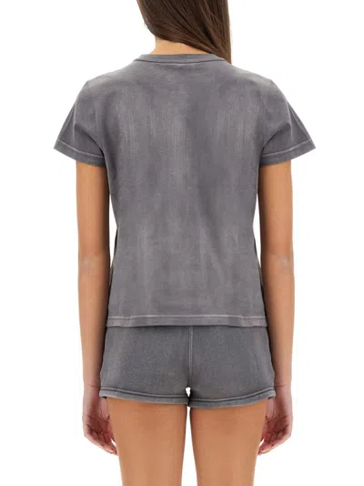Alexander Wang T T By Alexander Wang Essential Shrunk T-shirt In Grey