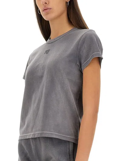 Alexander Wang T T By Alexander Wang Essential Shrunk T-shirt In Grey